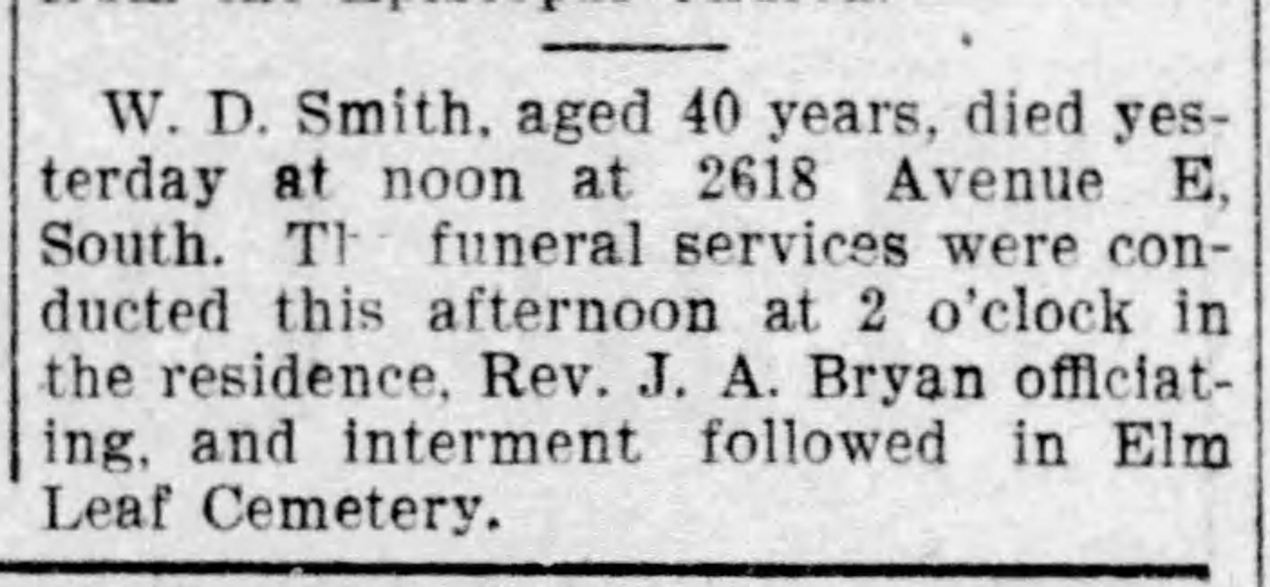 W.D. Smith obituary